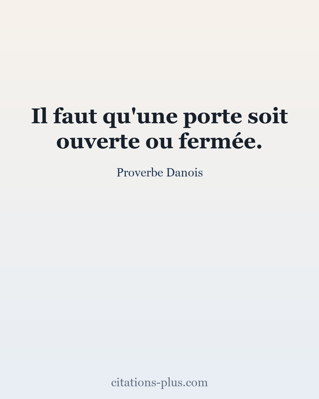 Carte Premium clair — Proverbe Danois