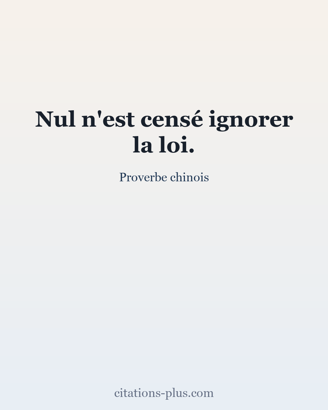 Carte Premium clair — Proverbe chinois