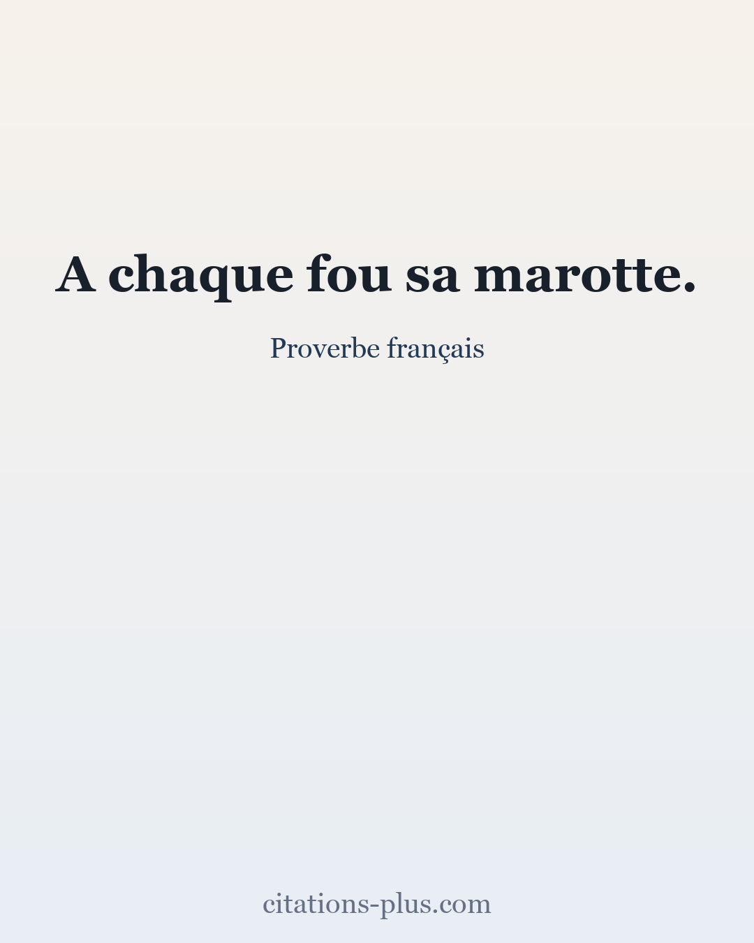 Carte Premium clair — Proverbe français