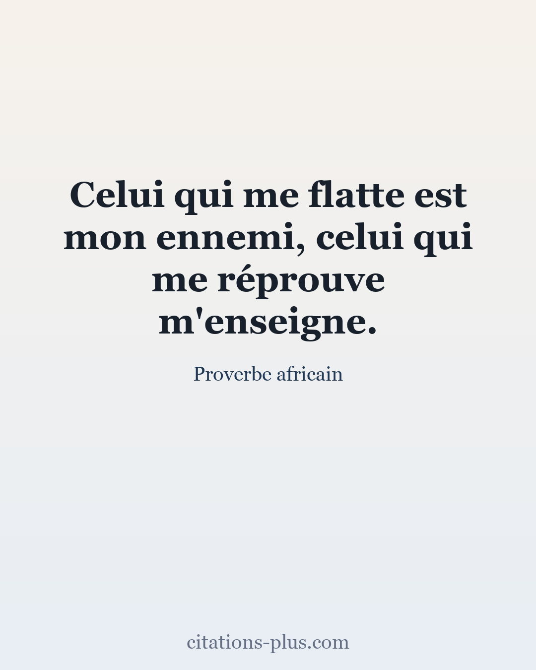 Carte Premium clair — Proverbe africain
