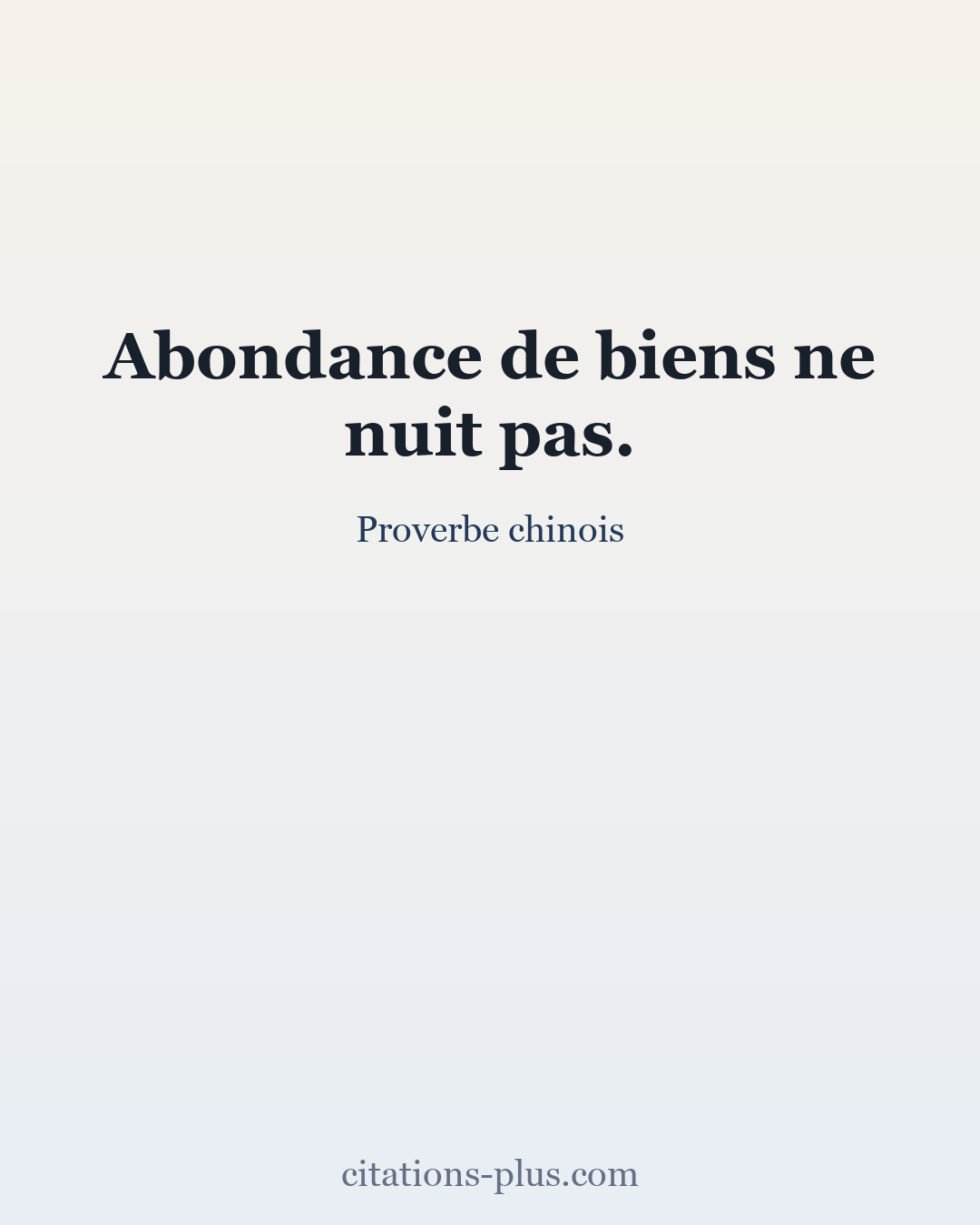 Carte Premium clair — Proverbe chinois