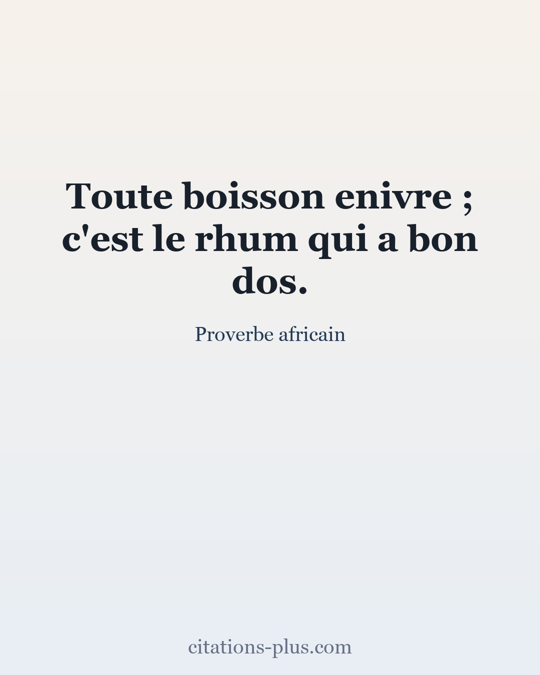 Carte Premium clair — Proverbe africain
