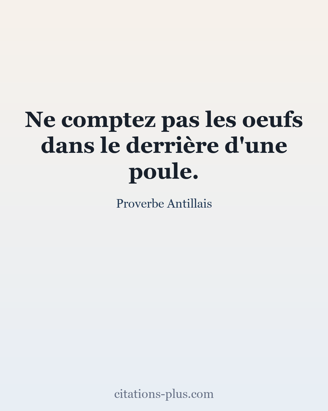 Carte Premium clair — Proverbe Antillais