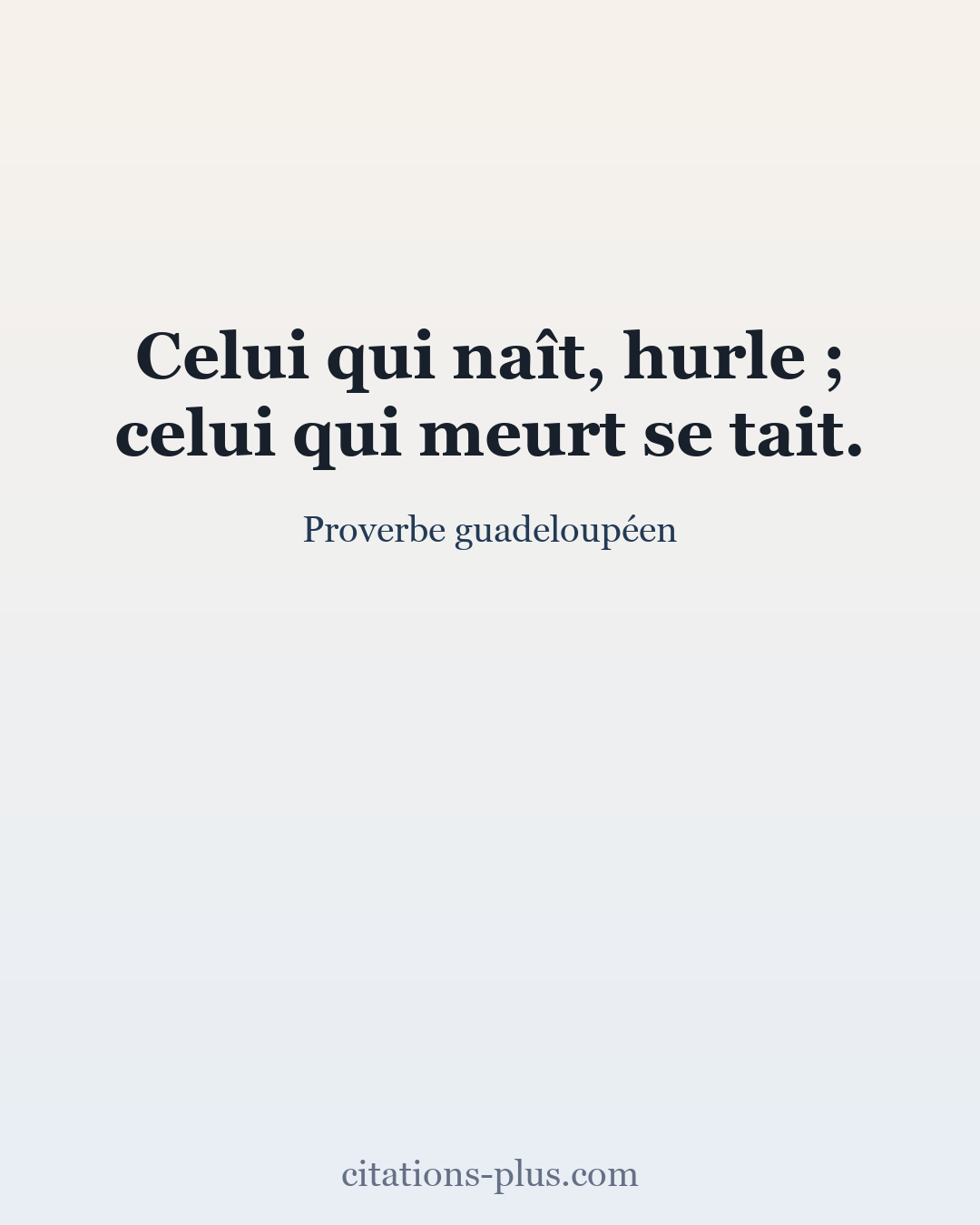 Carte Premium clair — Proverbe guadeloupéen
