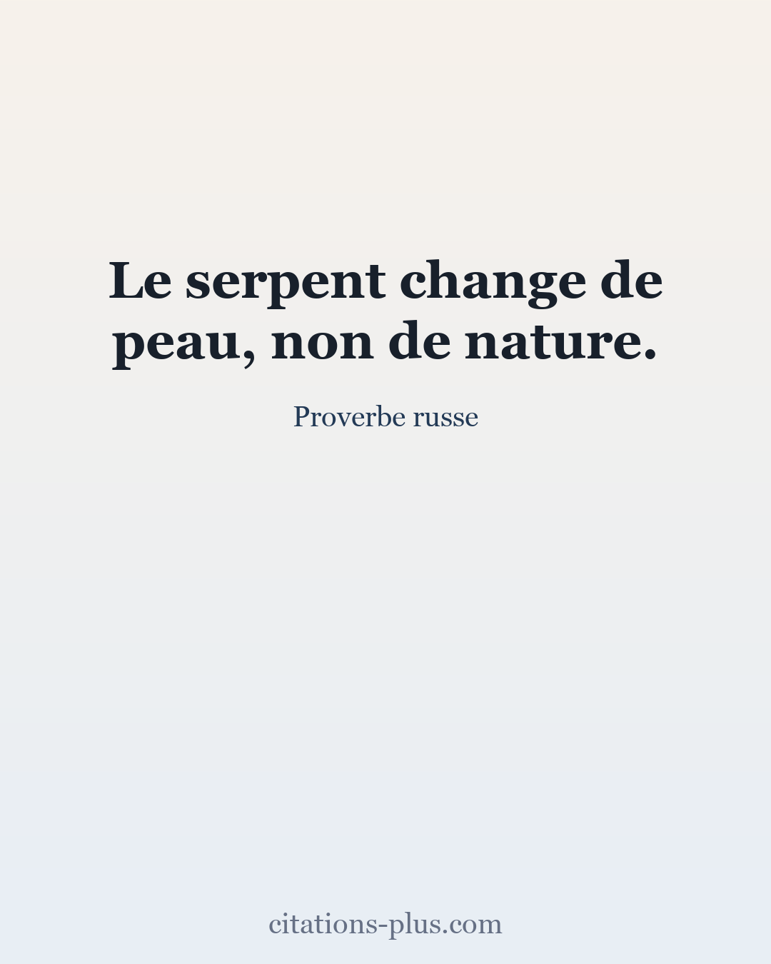 Carte Premium clair — Proverbe russe