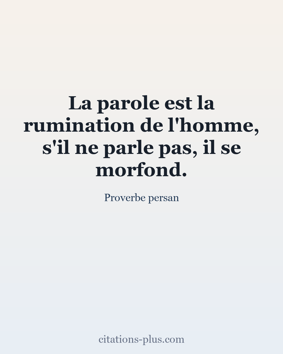Carte Premium clair — Proverbe persan