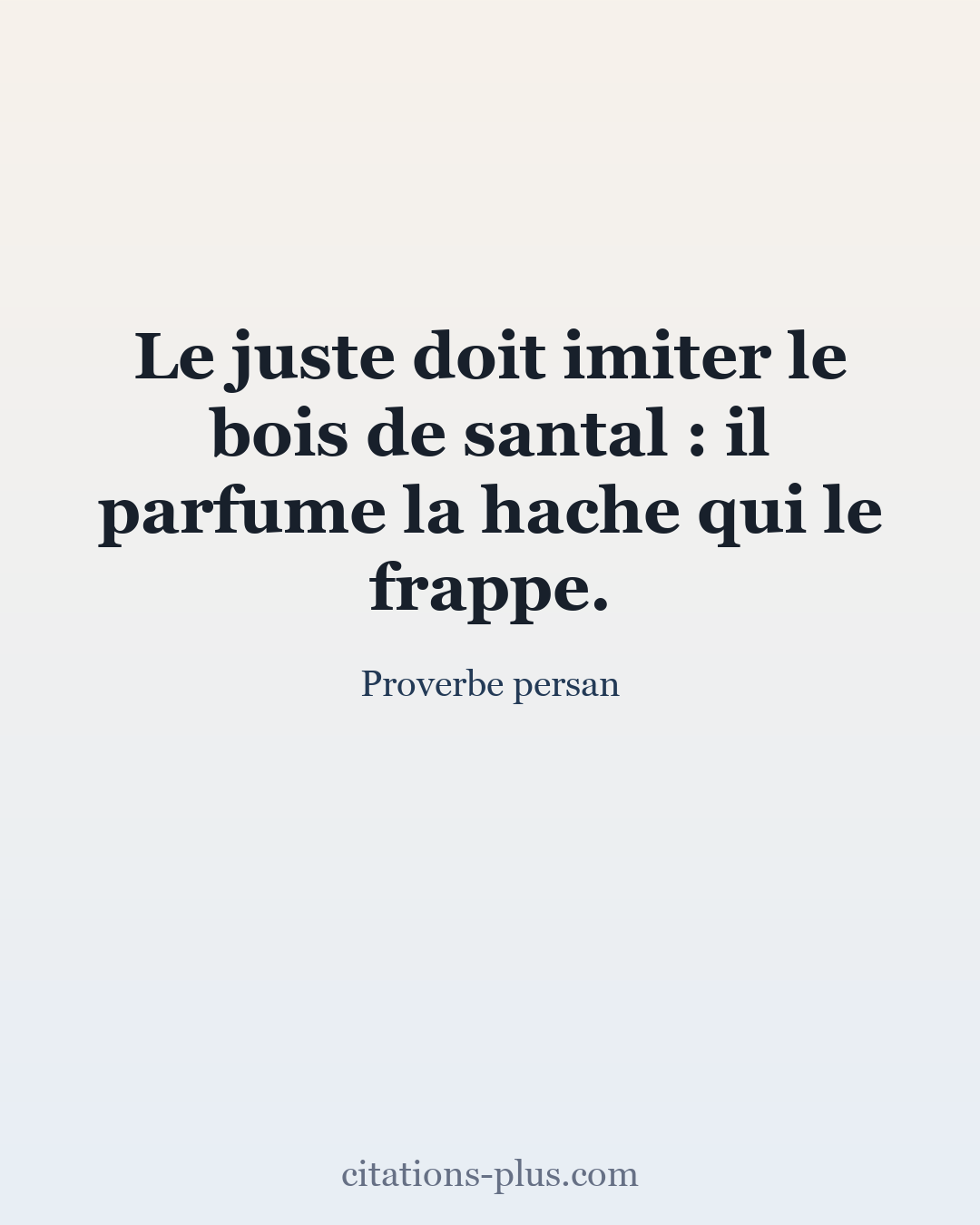Carte Premium clair — Proverbe persan