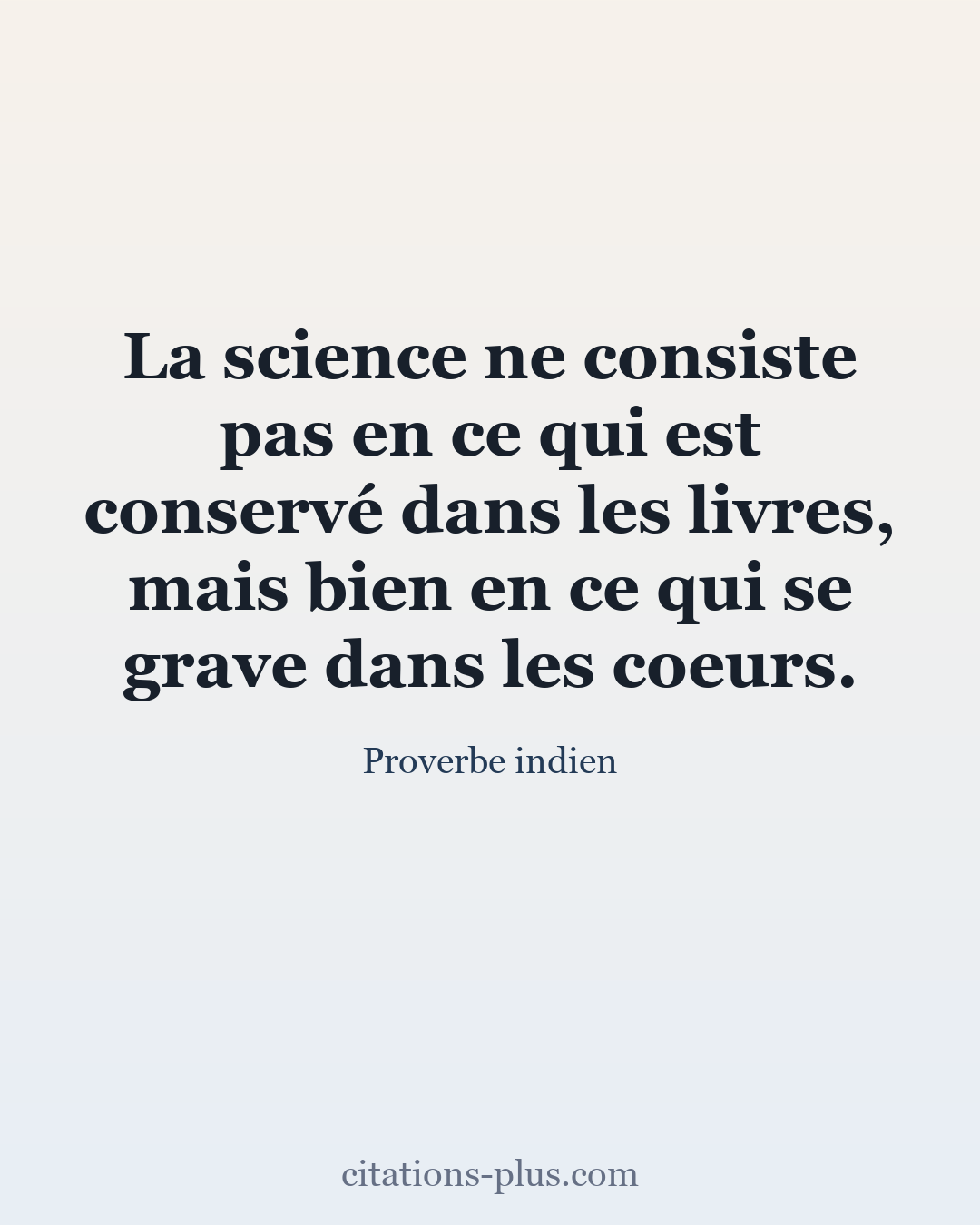 Carte Premium clair — Proverbe indien
