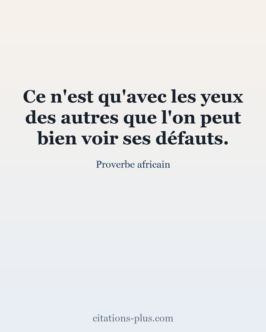 Carte Premium clair — Proverbe africain