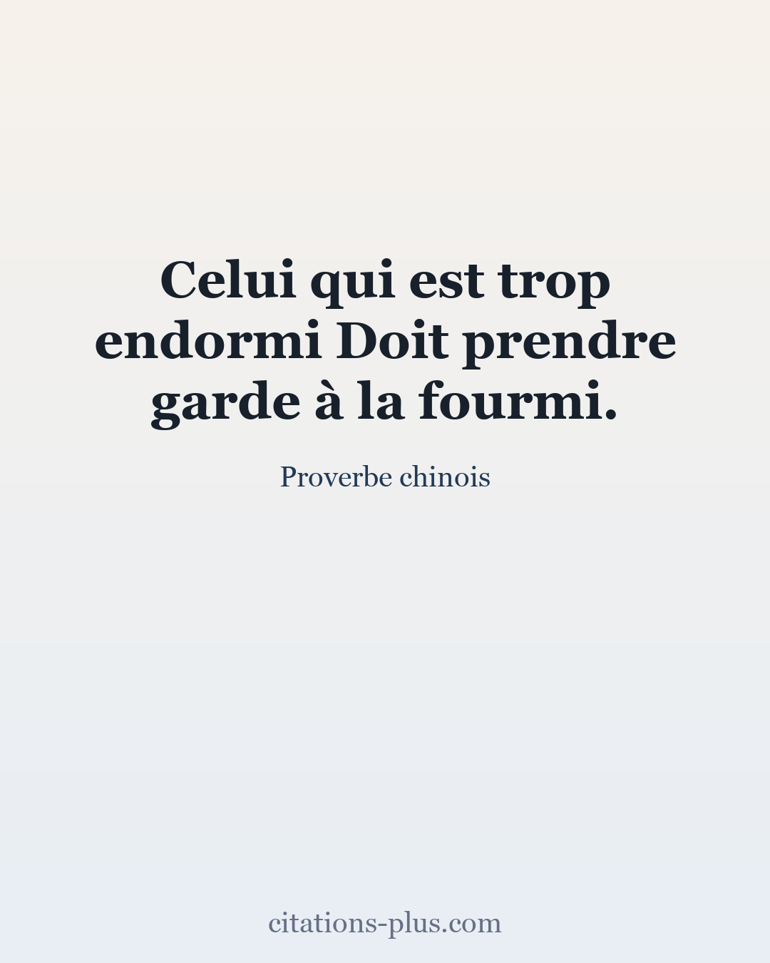 Carte Premium clair — Proverbe chinois