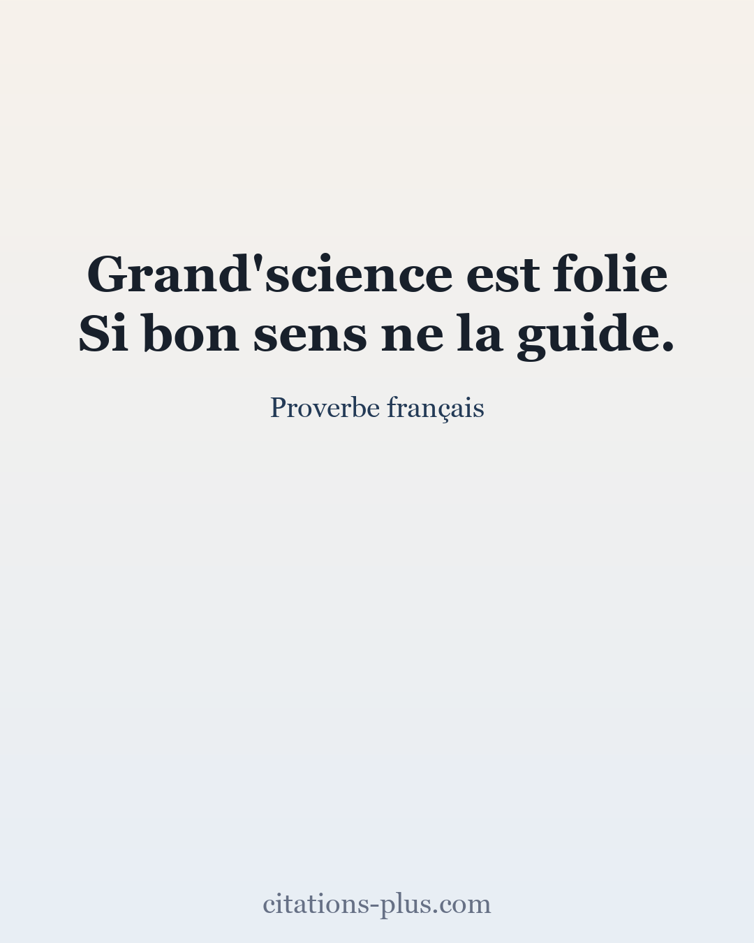 Carte Premium clair — Proverbe français