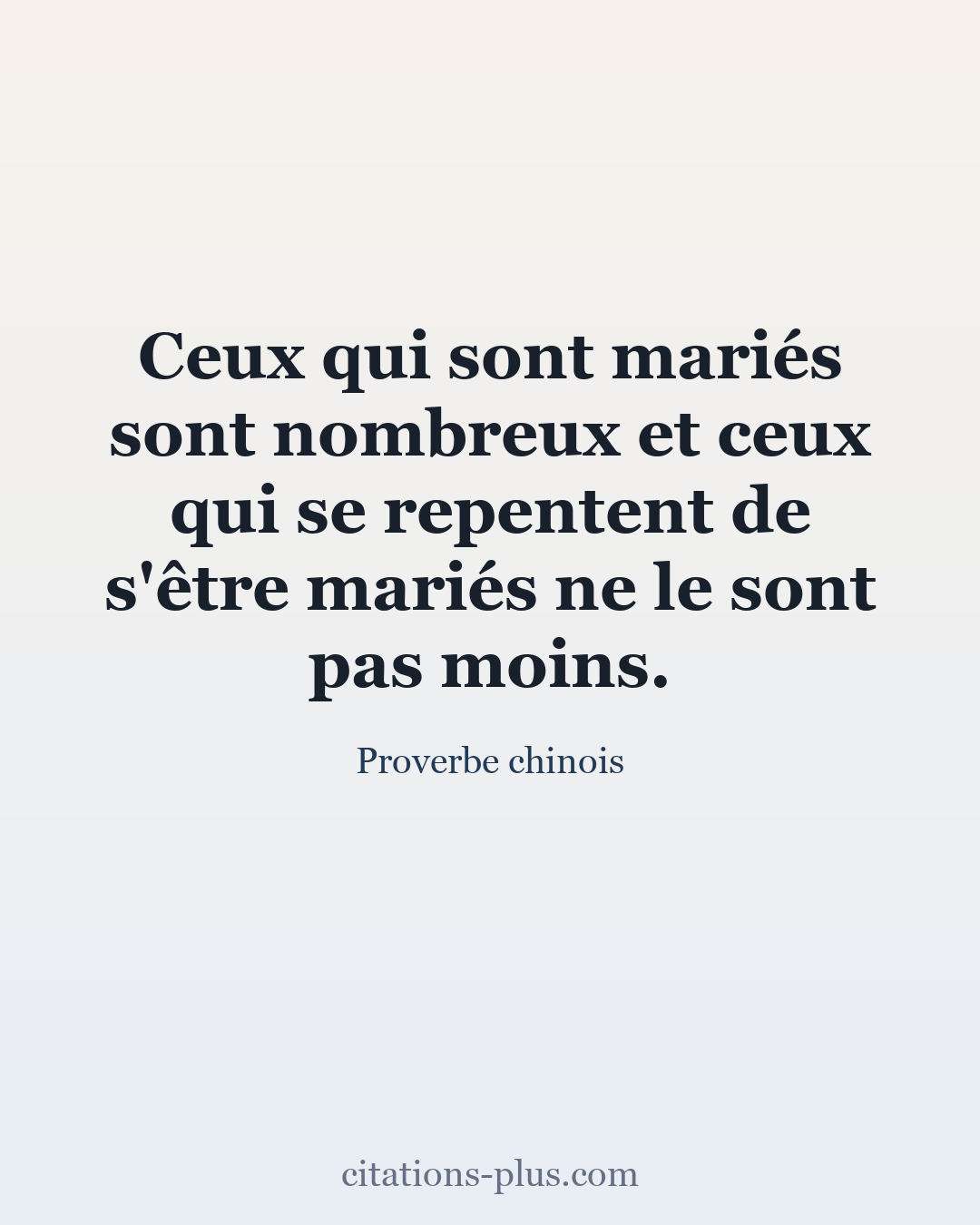 Carte Premium clair — Proverbe chinois