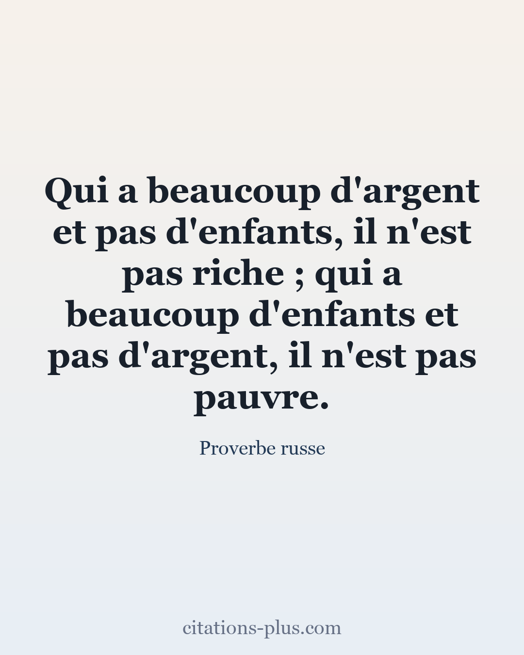 Carte Premium clair — Proverbe russe