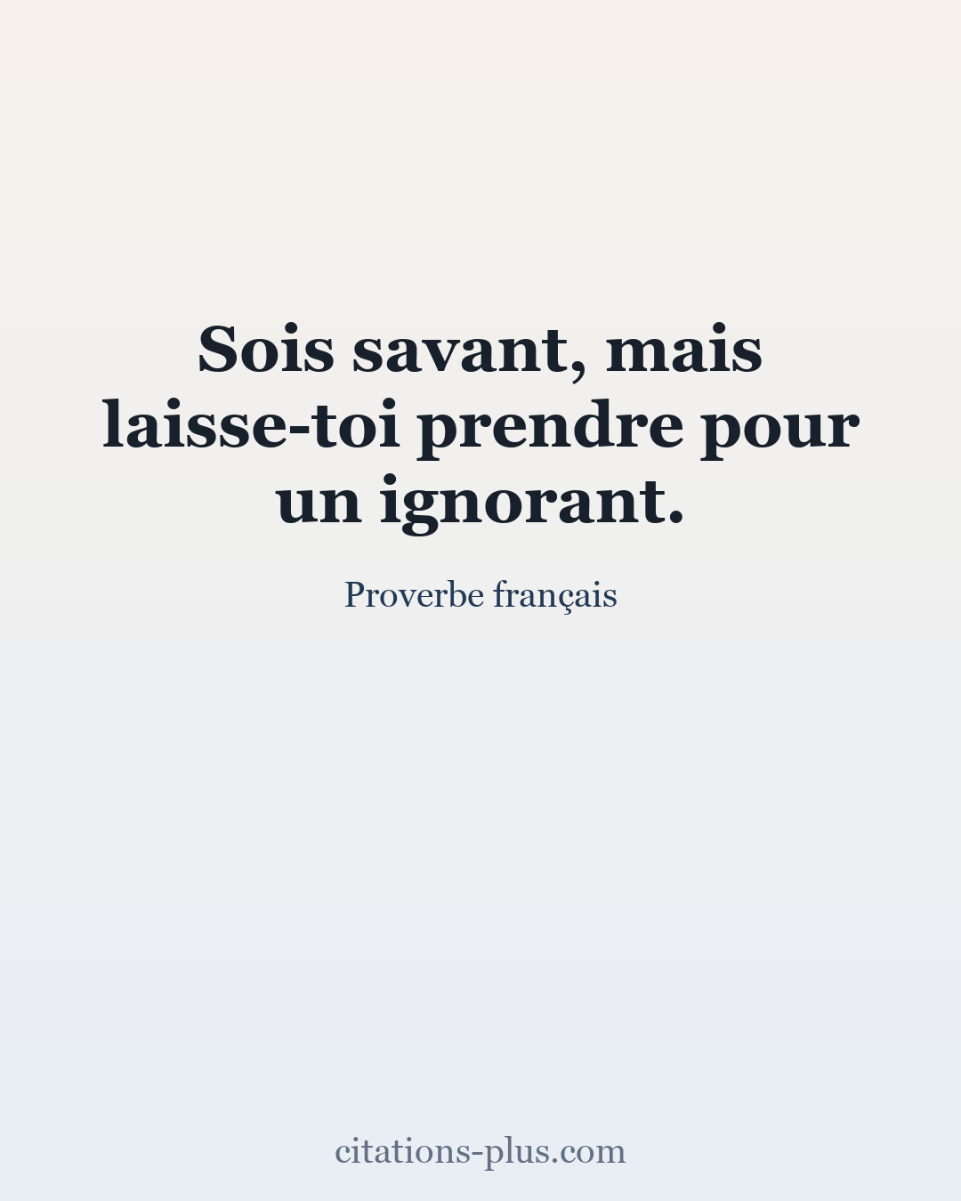 Carte Premium clair — Proverbe français