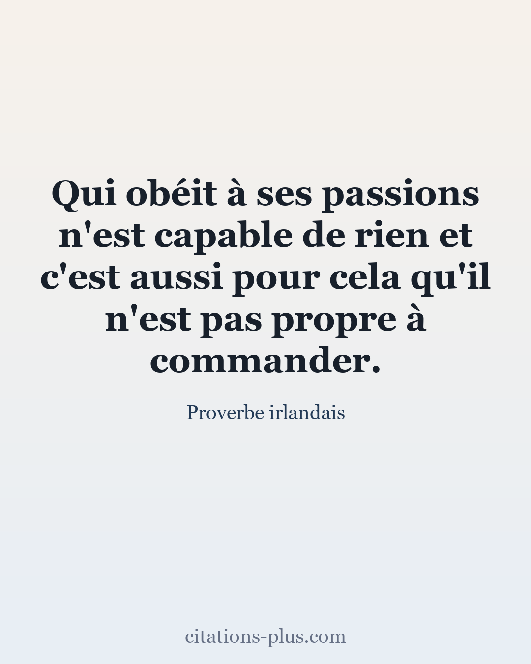 Carte Premium clair — Proverbe irlandais