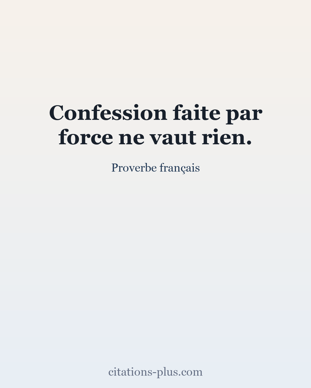 Carte Premium clair — Proverbe français