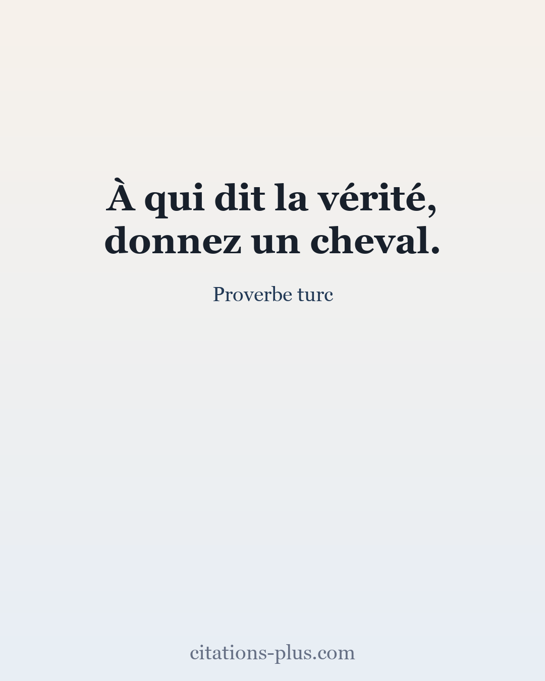 Carte Premium clair — Proverbe turc