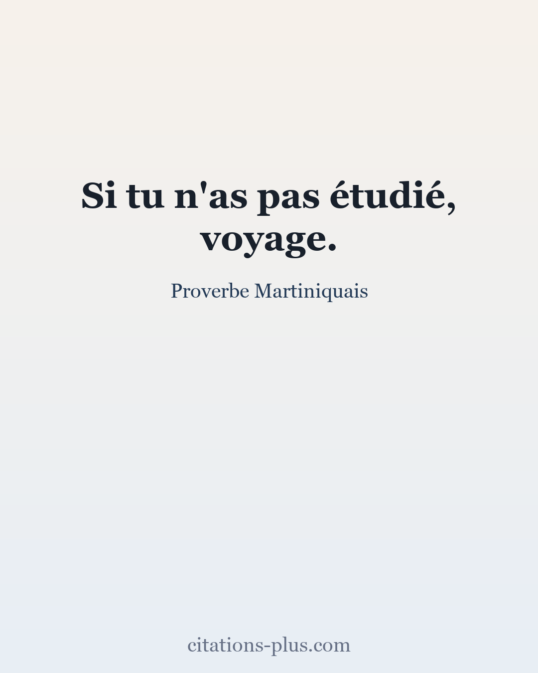 Carte Premium clair — Proverbe Martiniquais