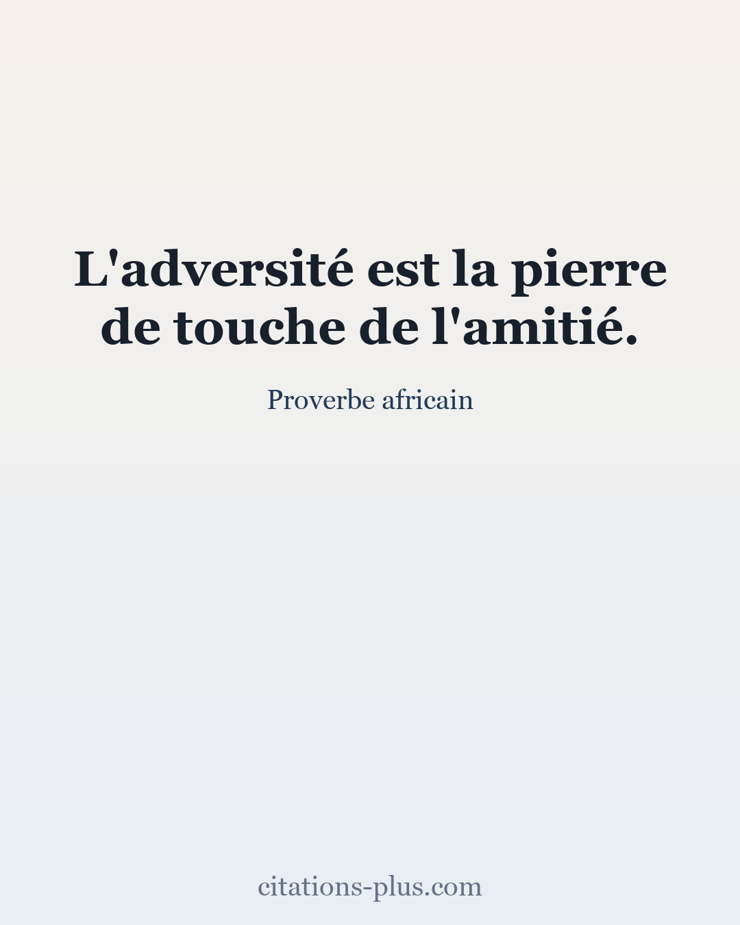 Carte Premium clair — Proverbe africain