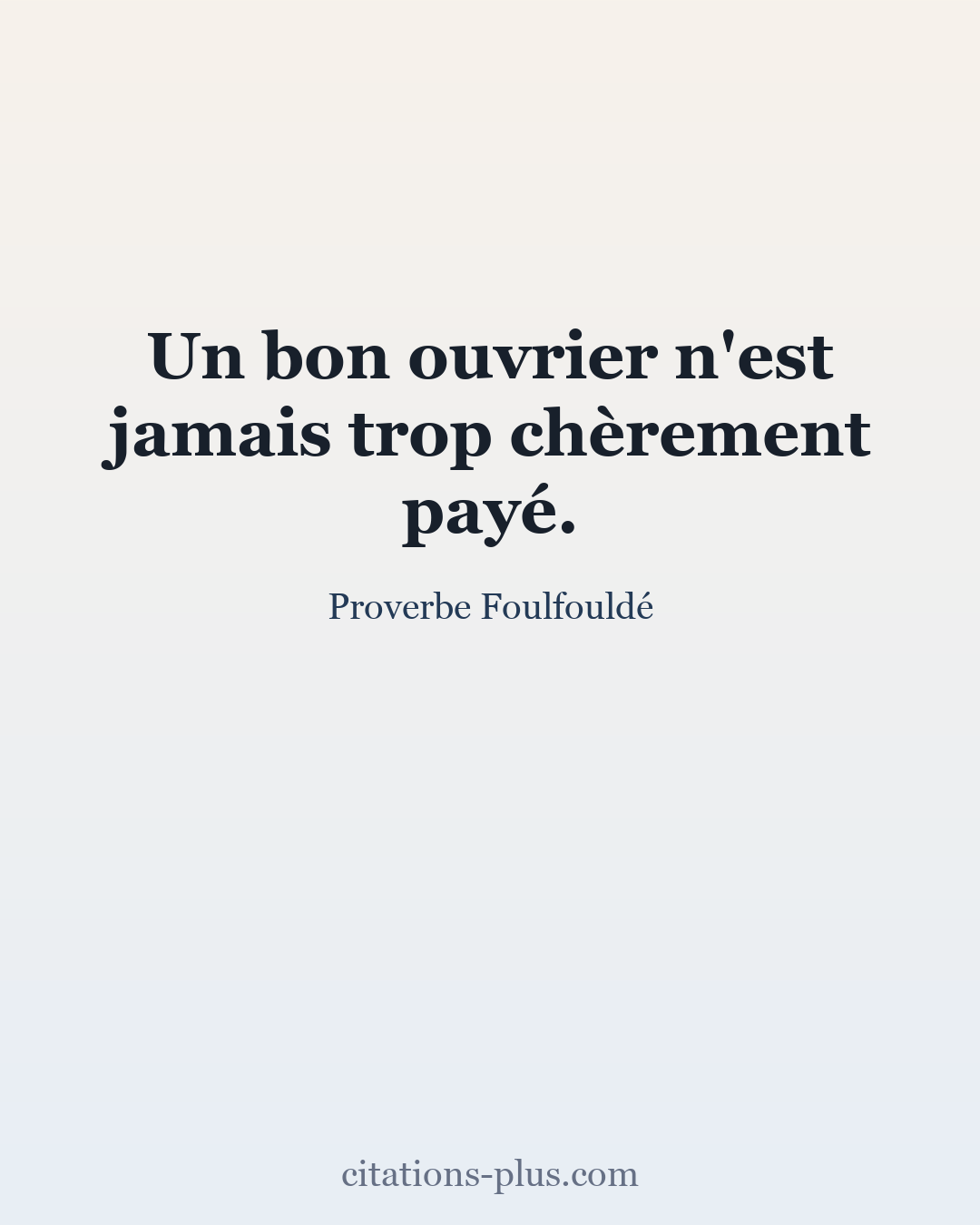 Carte Premium clair — Proverbe Foulfouldé