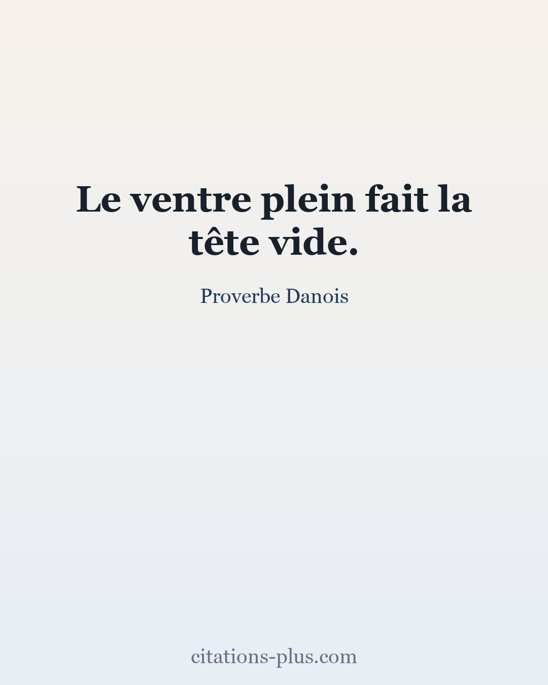 Carte Premium clair — Proverbe Danois