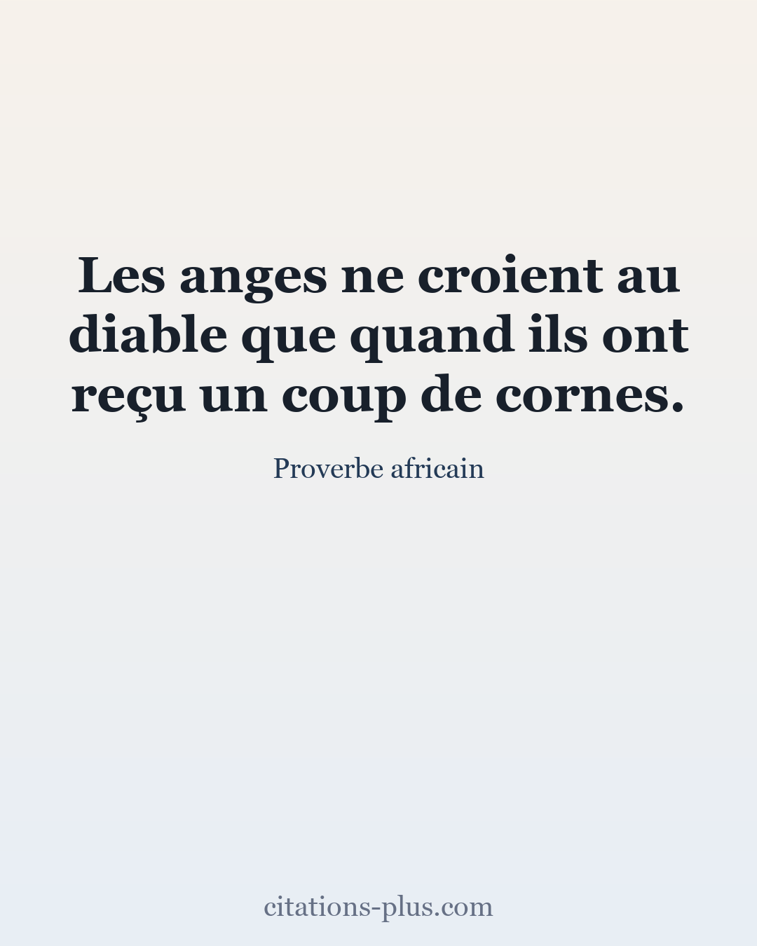 Carte Premium clair — Proverbe africain