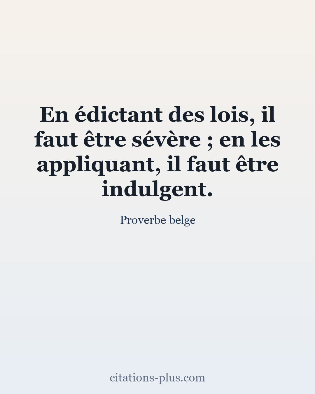 Carte Premium clair — Proverbe belge