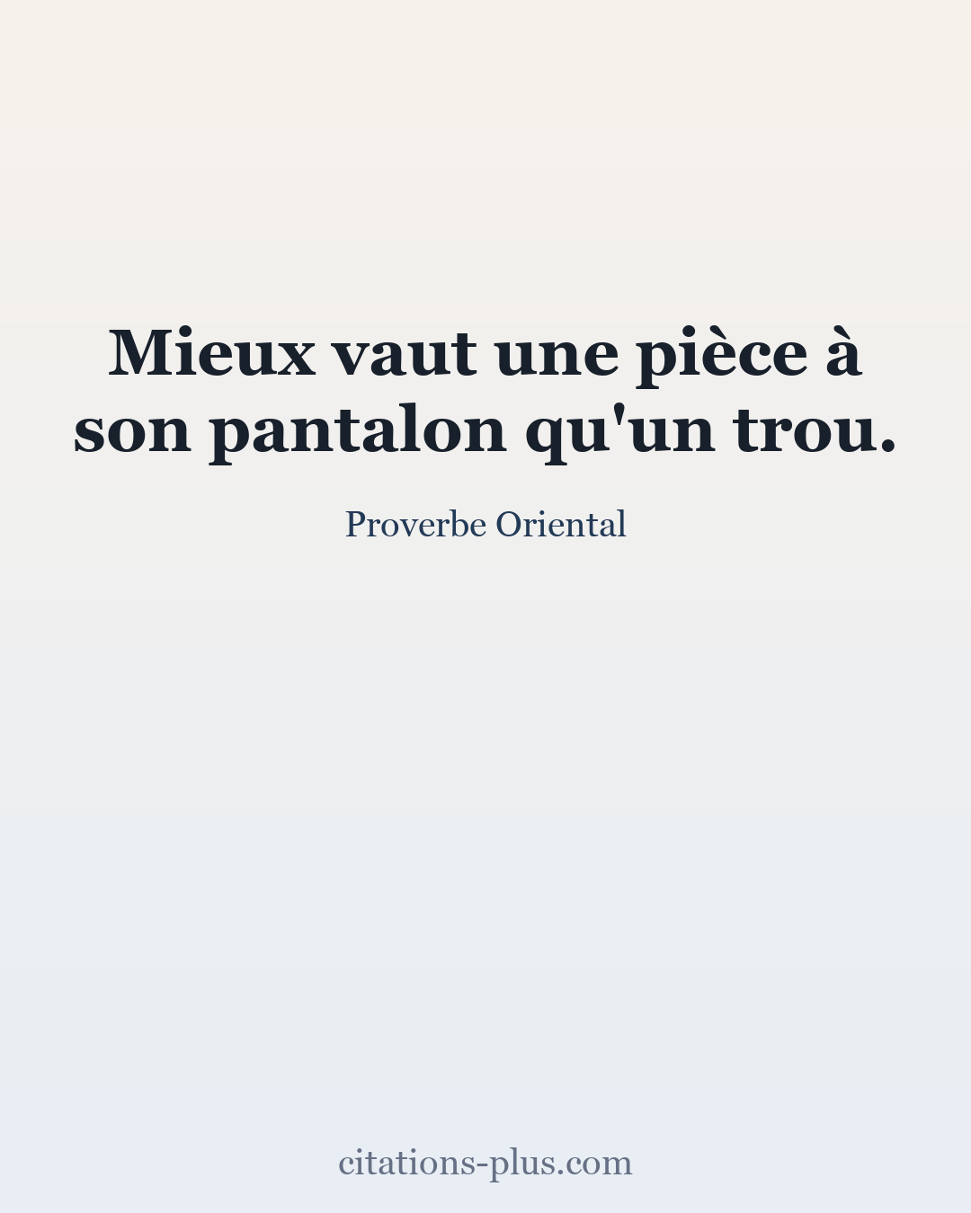 Carte Premium clair — Proverbes orientaux