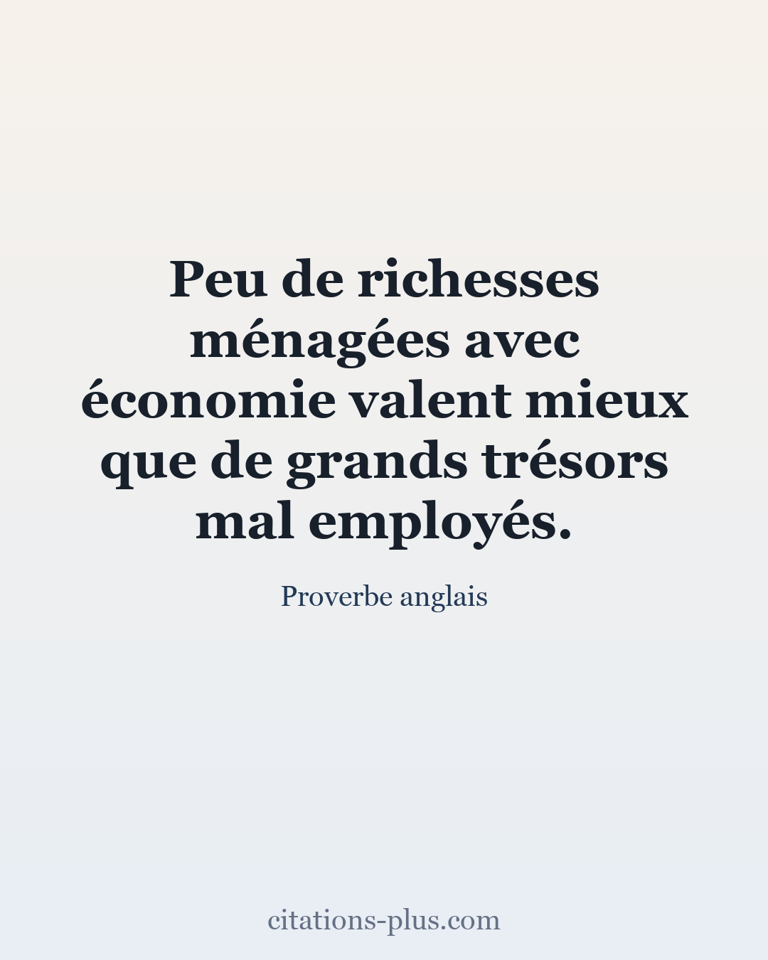 Carte Premium clair — Proverbe anglais