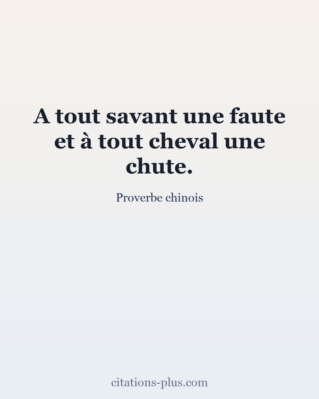 Carte Premium clair — Proverbe chinois