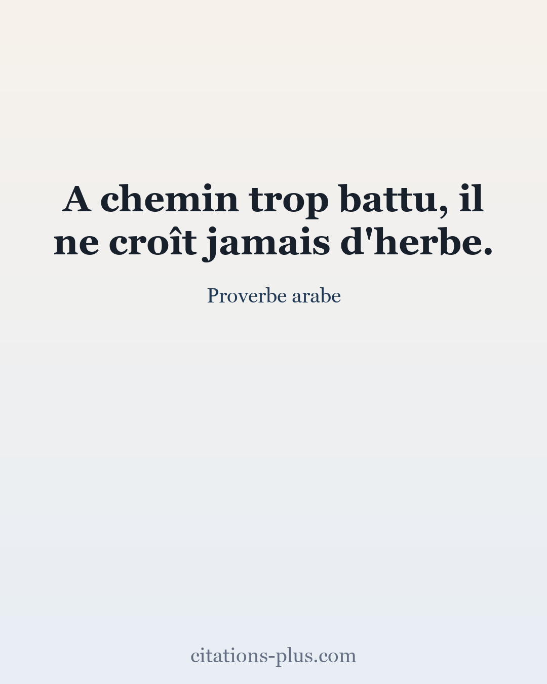 Carte Premium clair — Proverbe arabe
