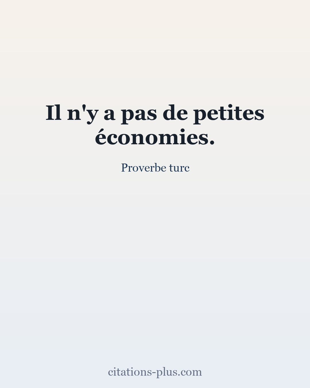 Carte Premium clair — Proverbe turc