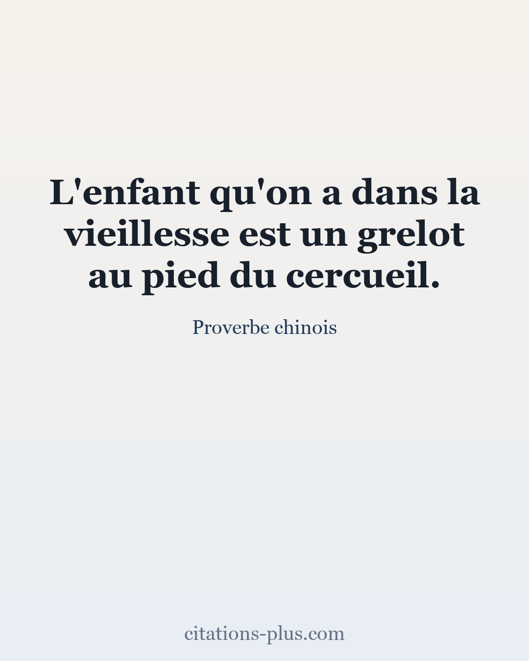 Carte Premium clair — Proverbe chinois