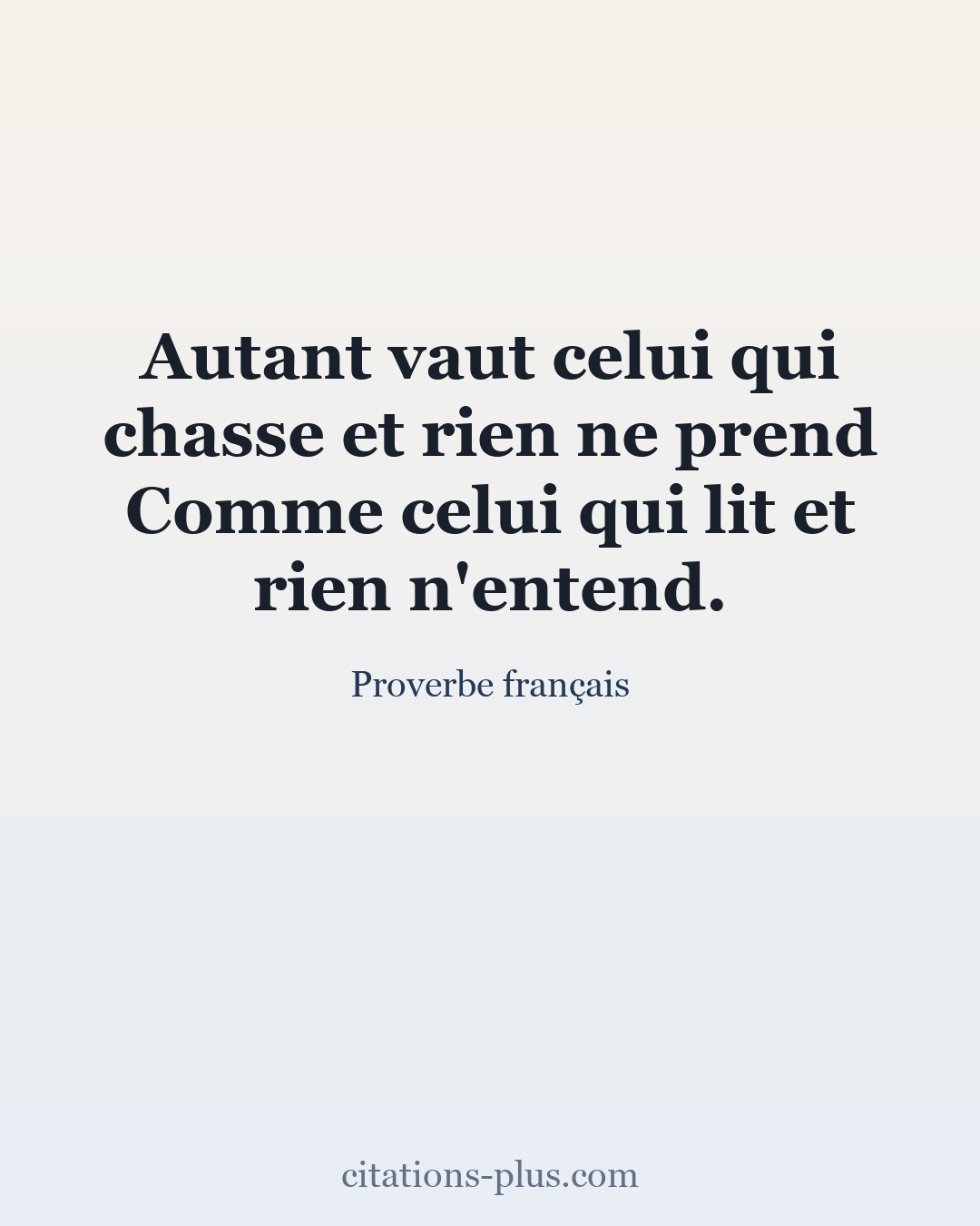 Carte Premium clair — Proverbe français