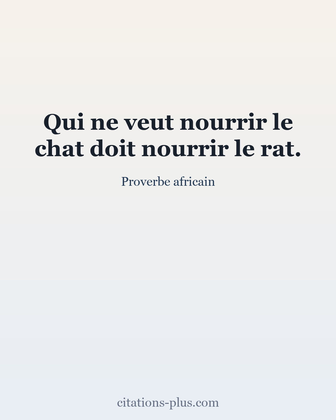 Carte Premium clair — Proverbe africain