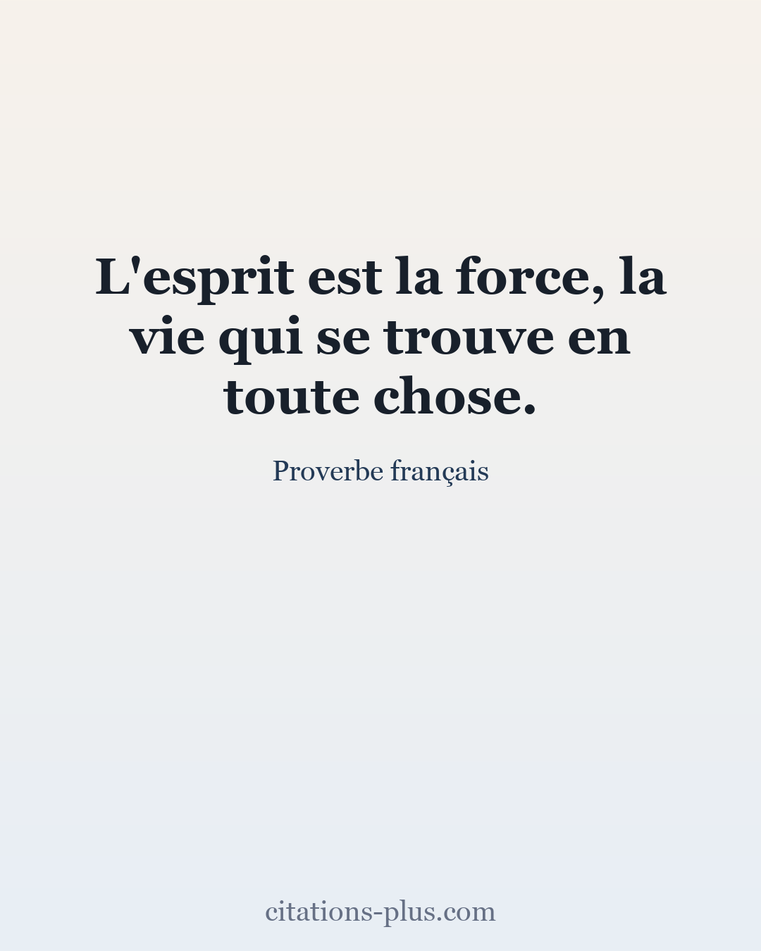 Carte Premium clair — Proverbe français