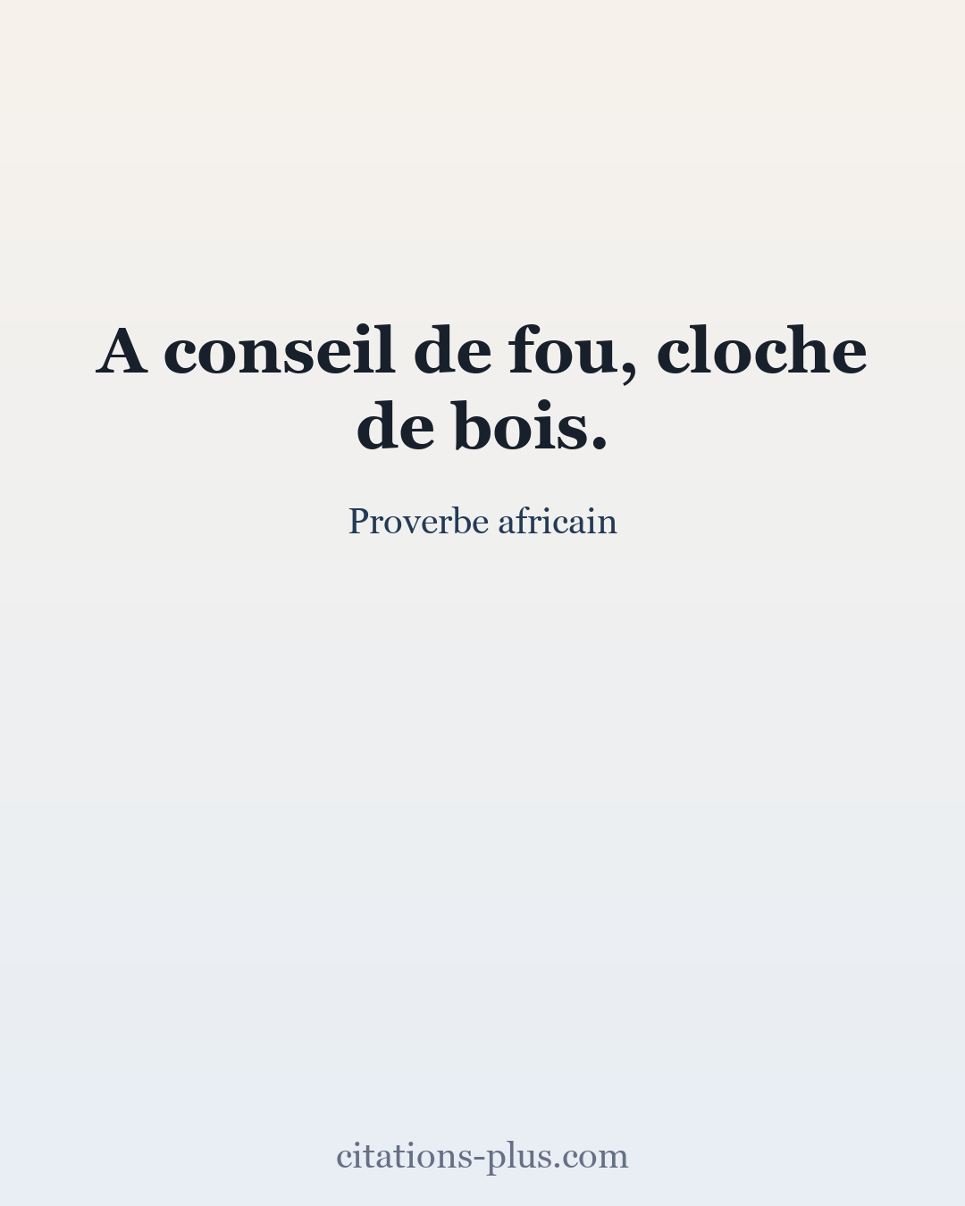 Carte Premium clair — Proverbe africain