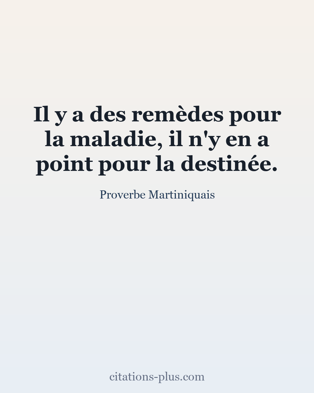Carte Premium clair — Proverbe Martiniquais