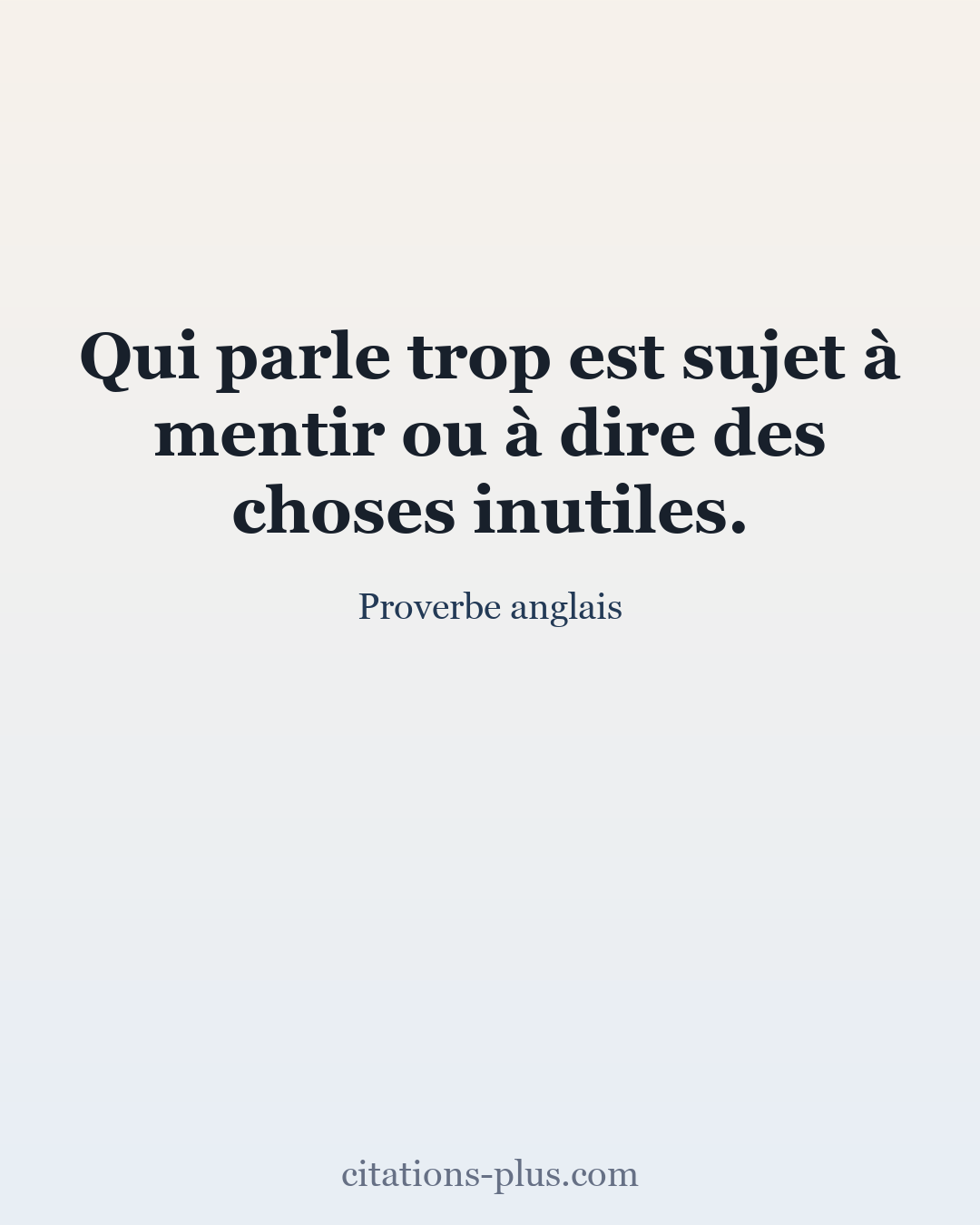 Carte Premium clair — Proverbe anglais