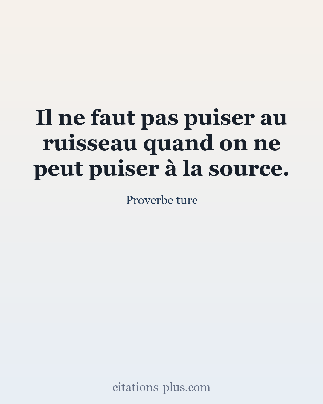 Carte Premium clair — Proverbe turc
