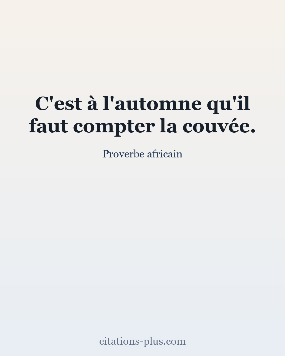 Carte Premium clair — Proverbe africain