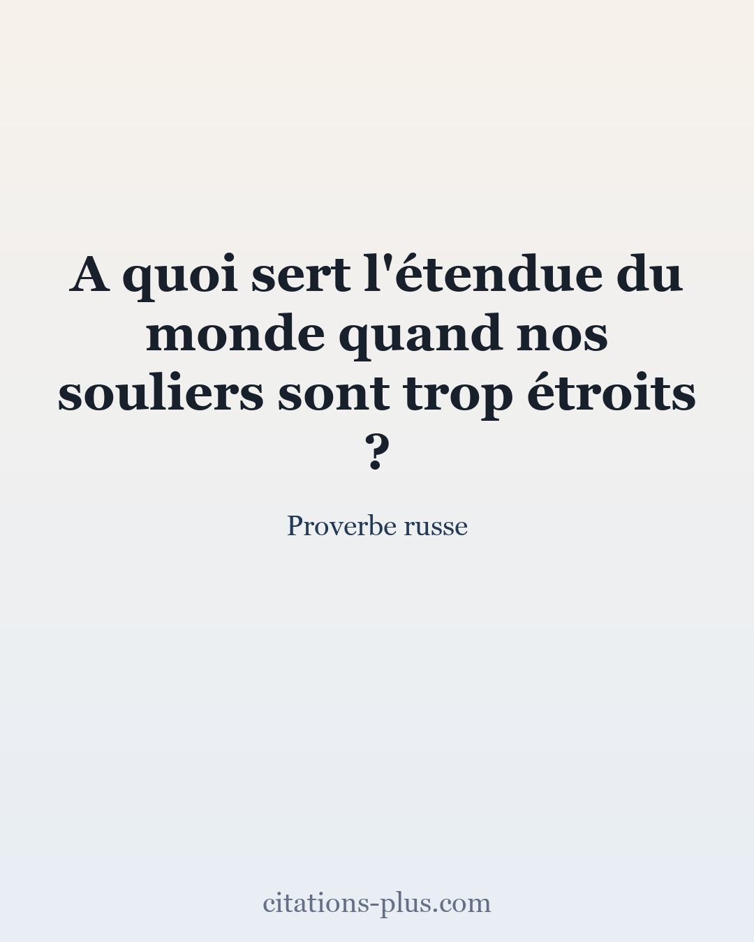 Carte Premium clair — Proverbe russe