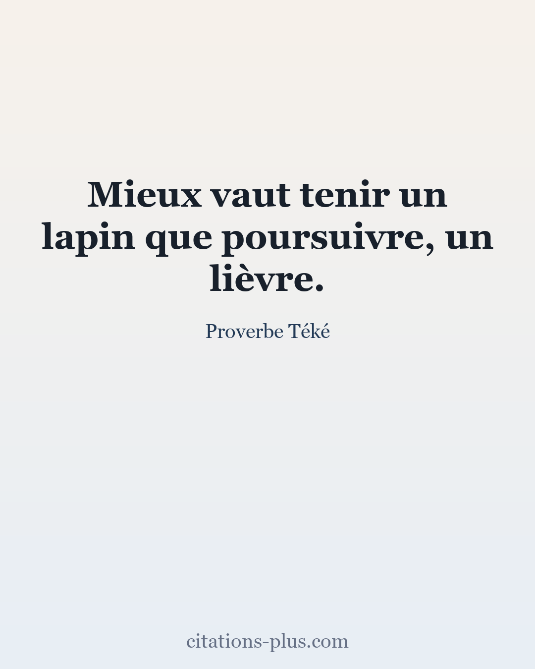 Carte Premium clair — Proverbe Téké