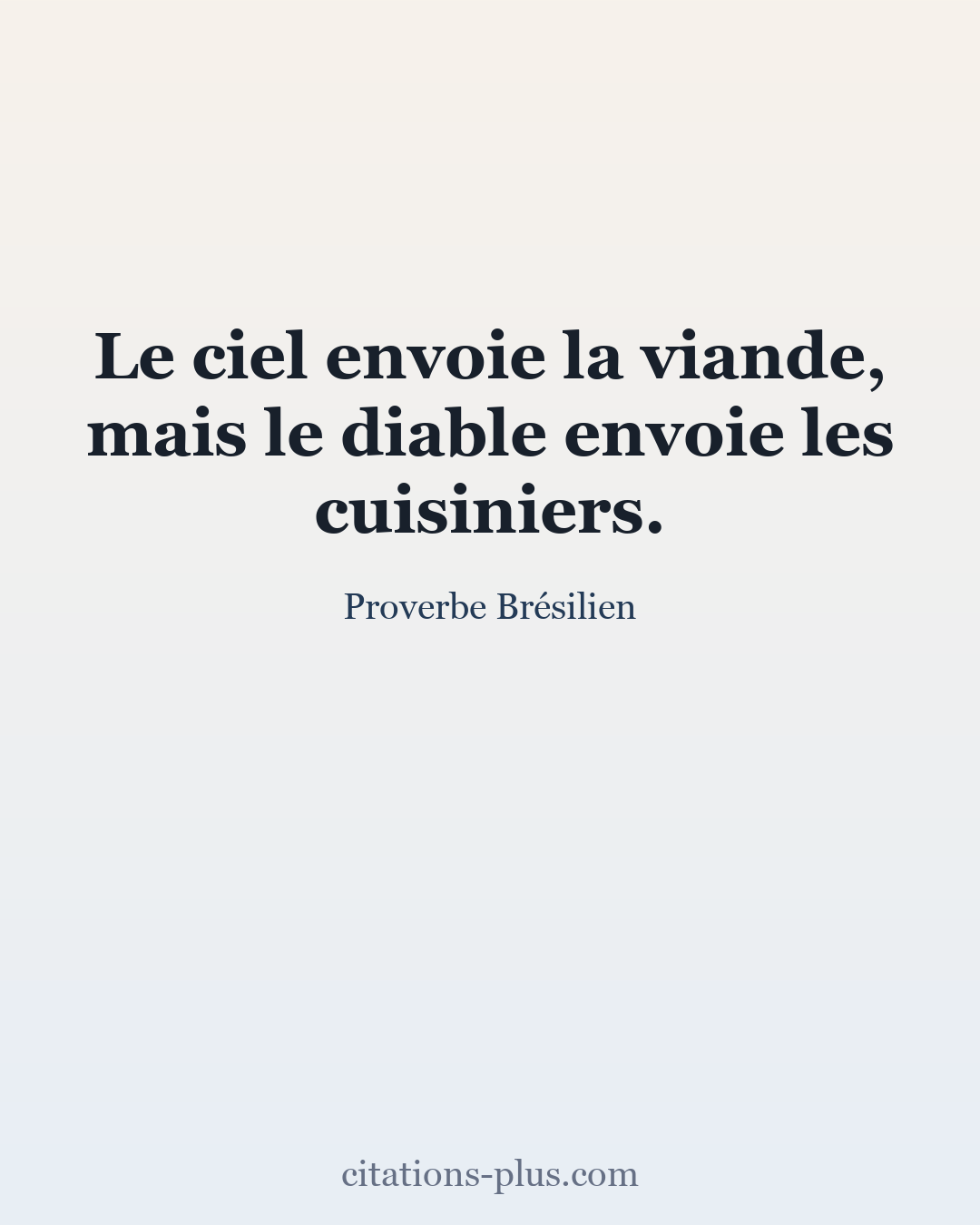 Carte Premium clair — Proverbe Brésilien