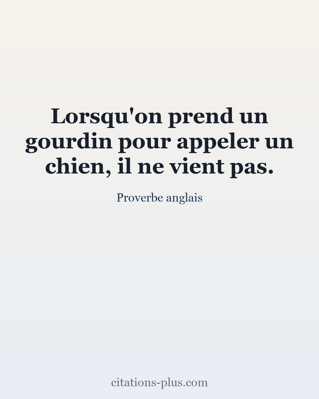 Carte Premium clair — Proverbe anglais