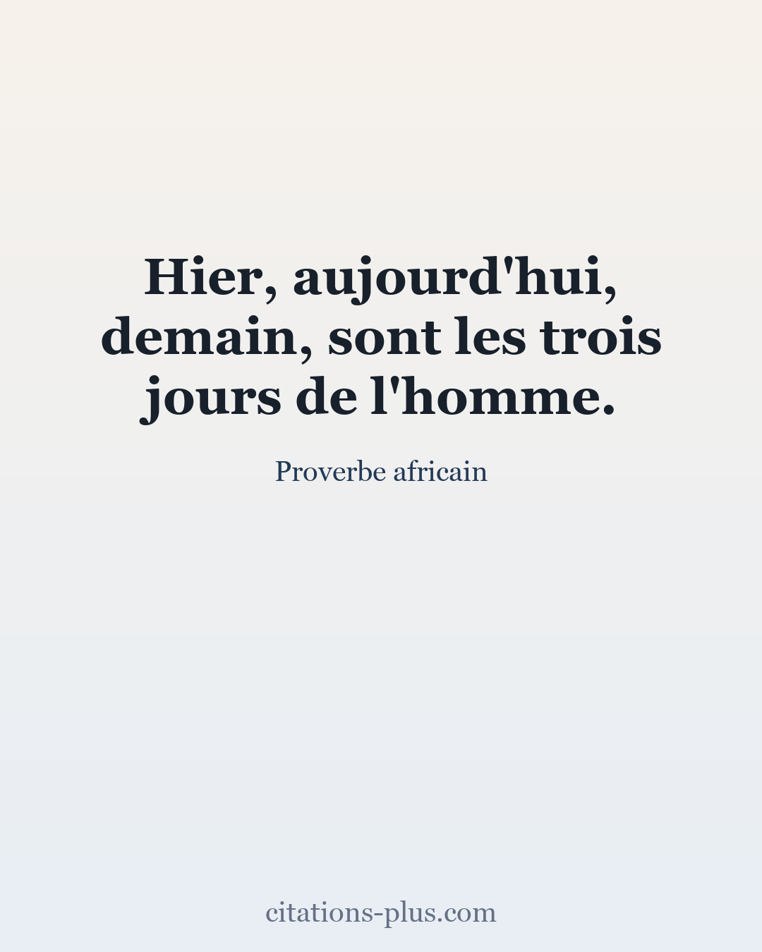 Carte Premium clair — Proverbe africain