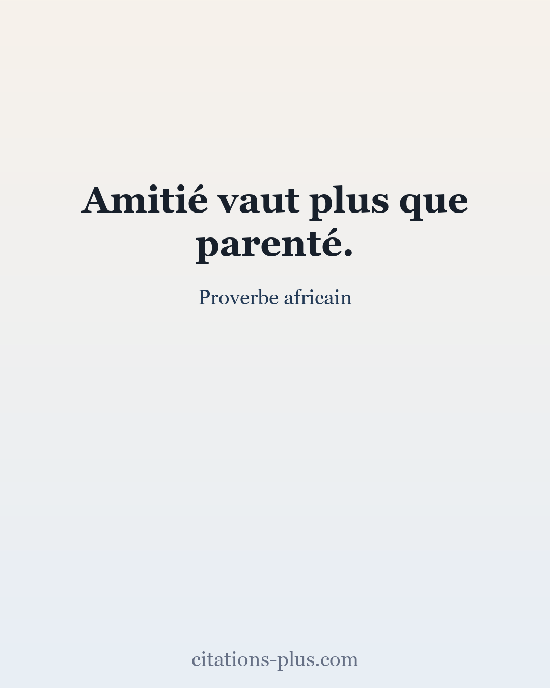 Carte Premium clair — Proverbe africain