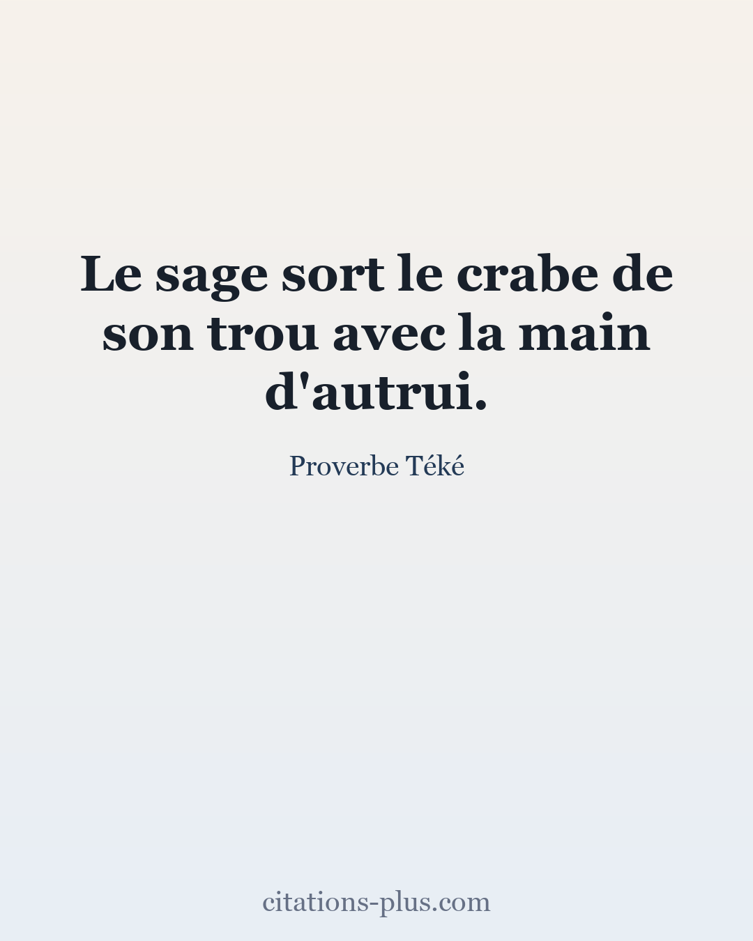 Carte Premium clair — Proverbe Téké