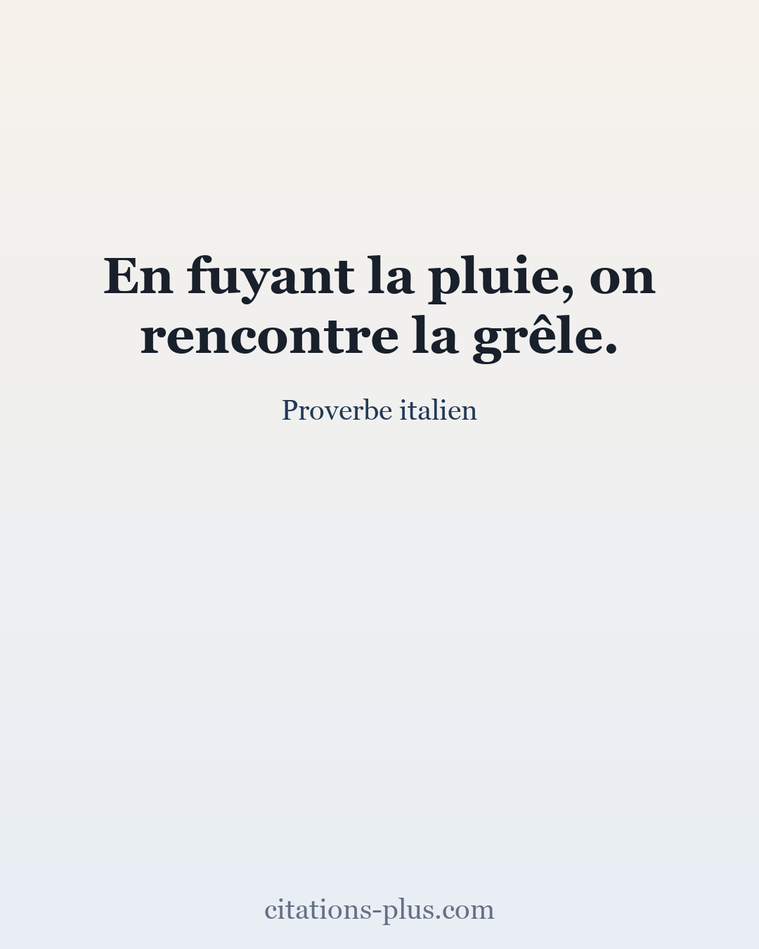Carte Premium clair — Proverbe italien