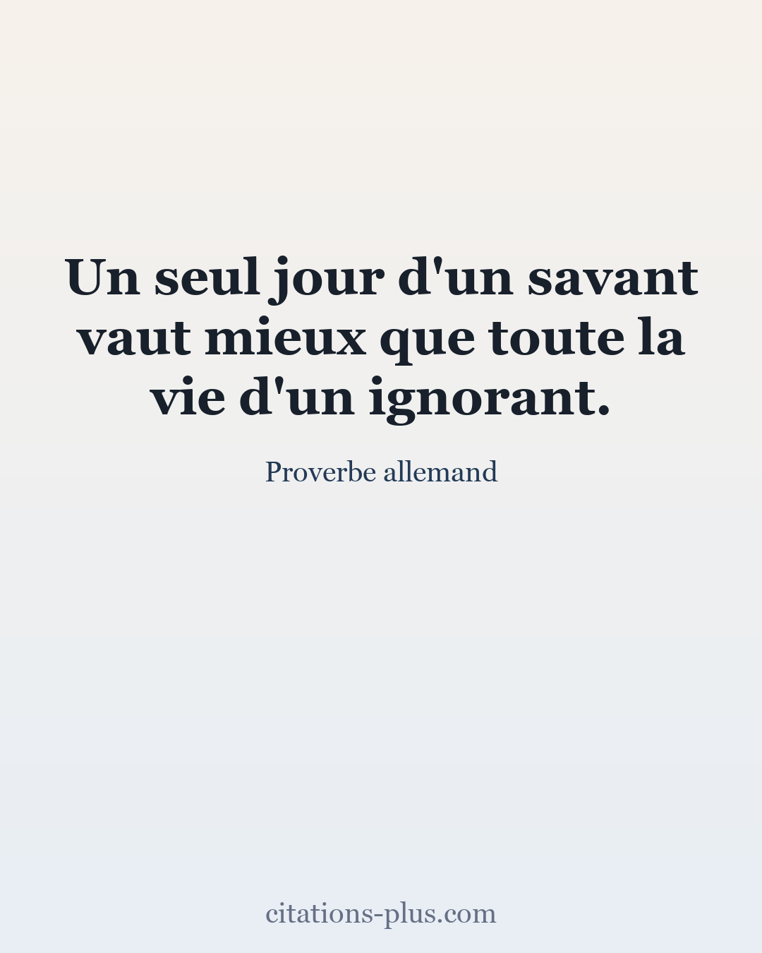 Carte Premium clair — Proverbe allemand